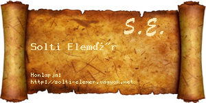 Solti Elemér névjegykártya