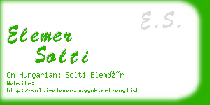 elemer solti business card